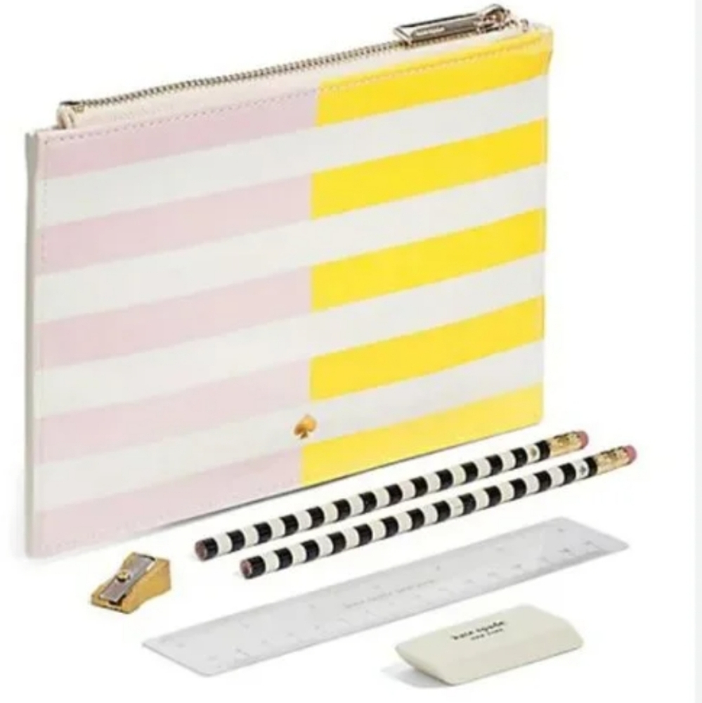 💜2/$70 KATE SPADE NEW YORK Pencil Pouch‎ Two-Tone Stripe